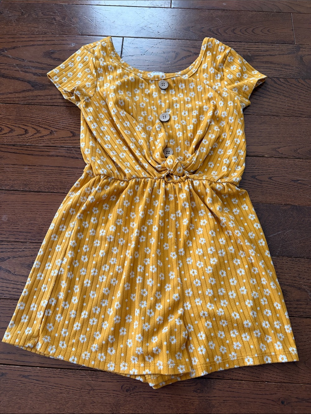 🔥 2/$25 - Yellow Floral Knot-Front Kids Dress